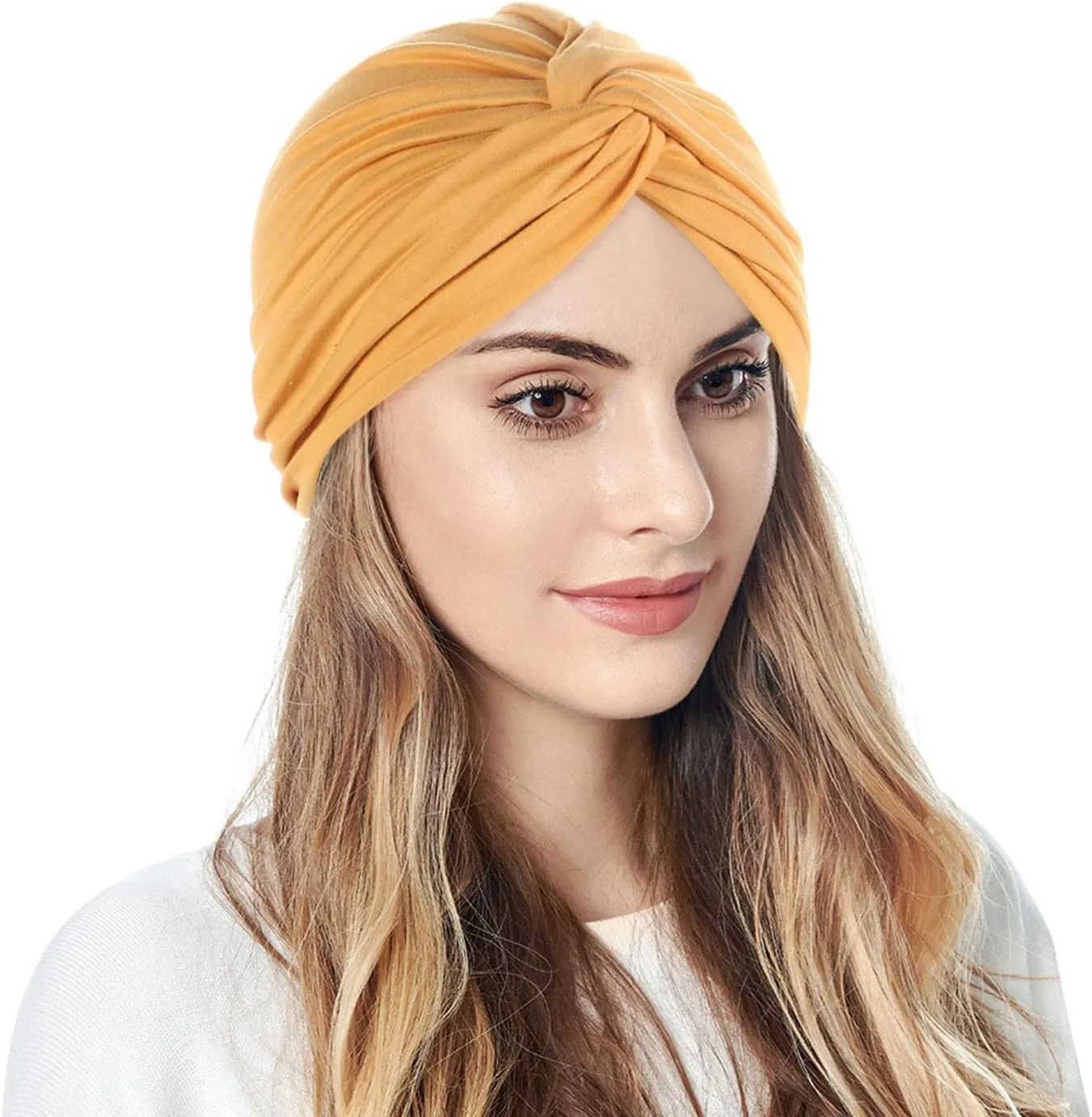 Chemo Sleep Turban Headwear Head Wrap Cap Pleated India Headwrap Soft Cancer Patient Hair Loss Beanie Cap