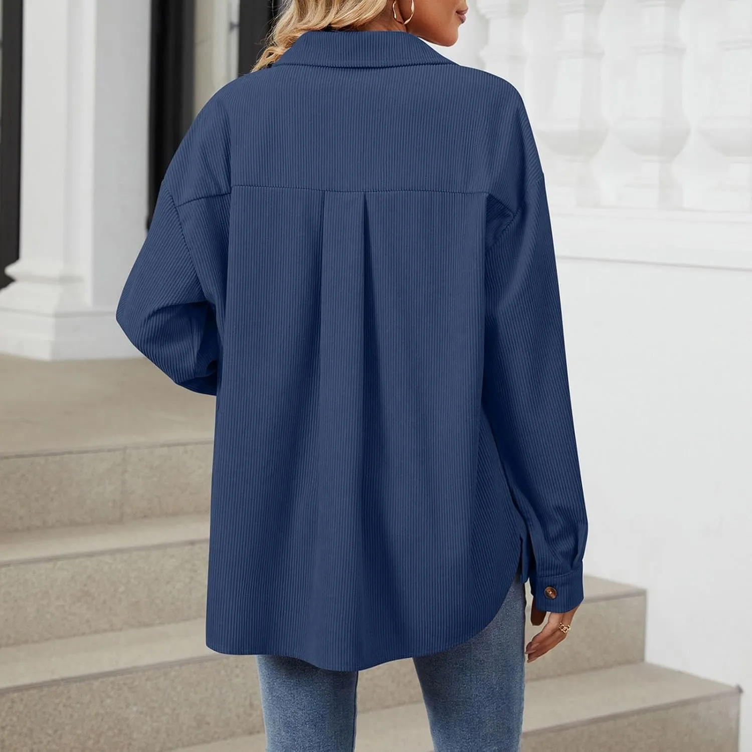 Chunky Cardigan Sweaters for Women Long Sleeve Lapel Neck Open Front Cardigans Solid Color Button Down Coat Tops