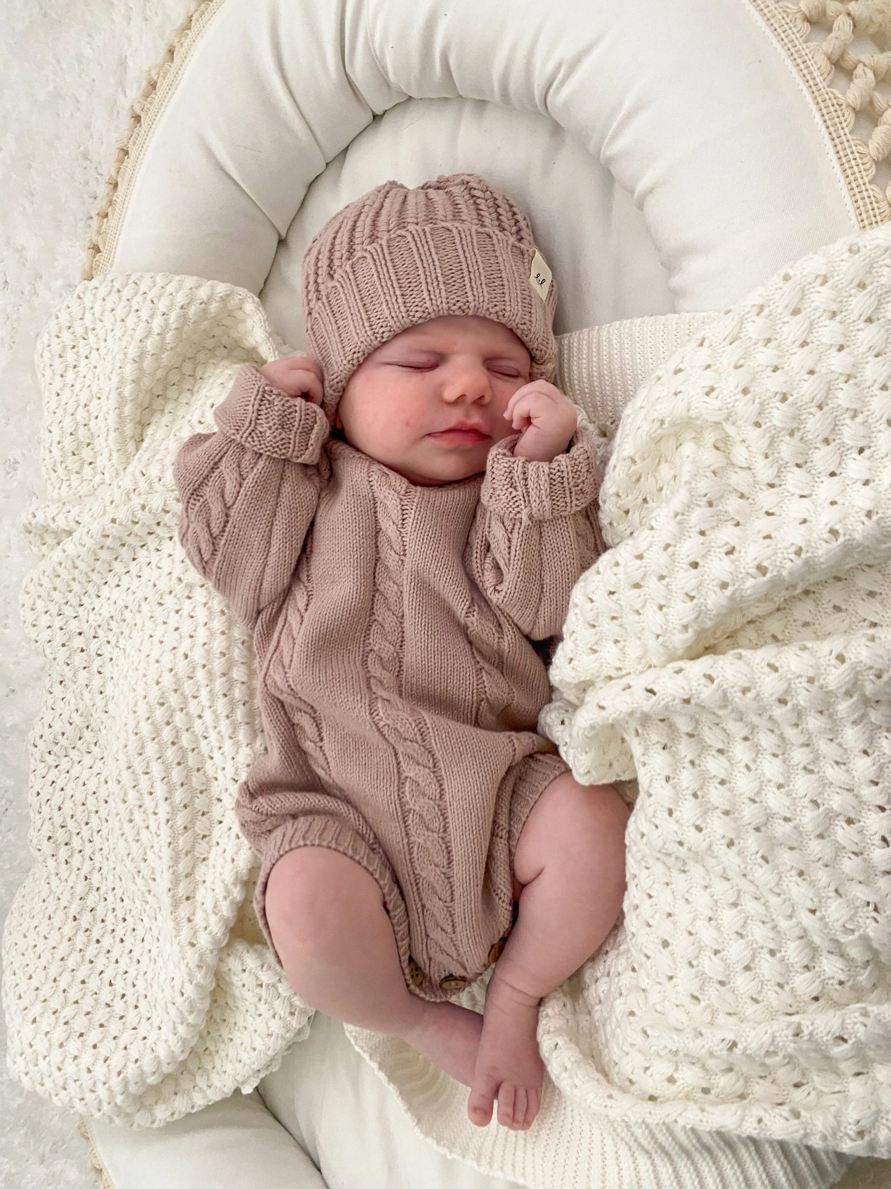 Chunky Knit Beanie - Dusty Petal