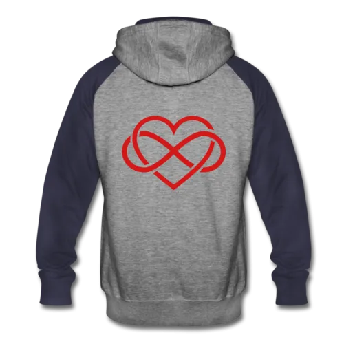 Colorblock Hoodie Backed With Eternal love heart