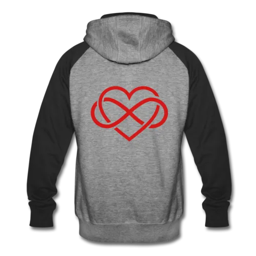 Colorblock Hoodie Backed With Eternal love heart