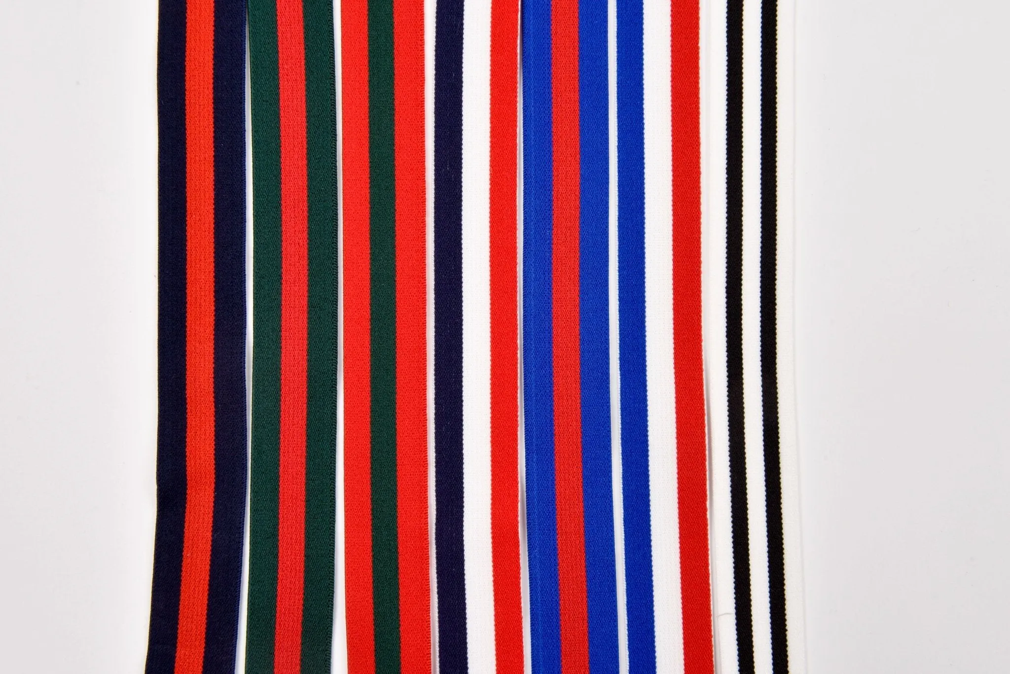 Colored Stripe Pattern Elastic Strap Band  25mm - 3 Yards Pack