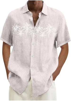 Comfortable T-Shirt Printing Buckle Lapel Short Sleeve Shirt Top Soft and Comfortable T-Shirts for Men Men's