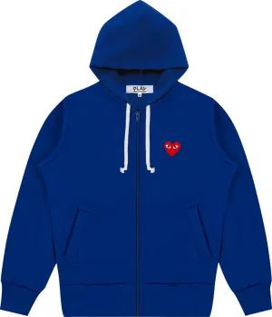 Comme des Garçons Play Zip Up Hoodie With Red Heart 'Blue', blue