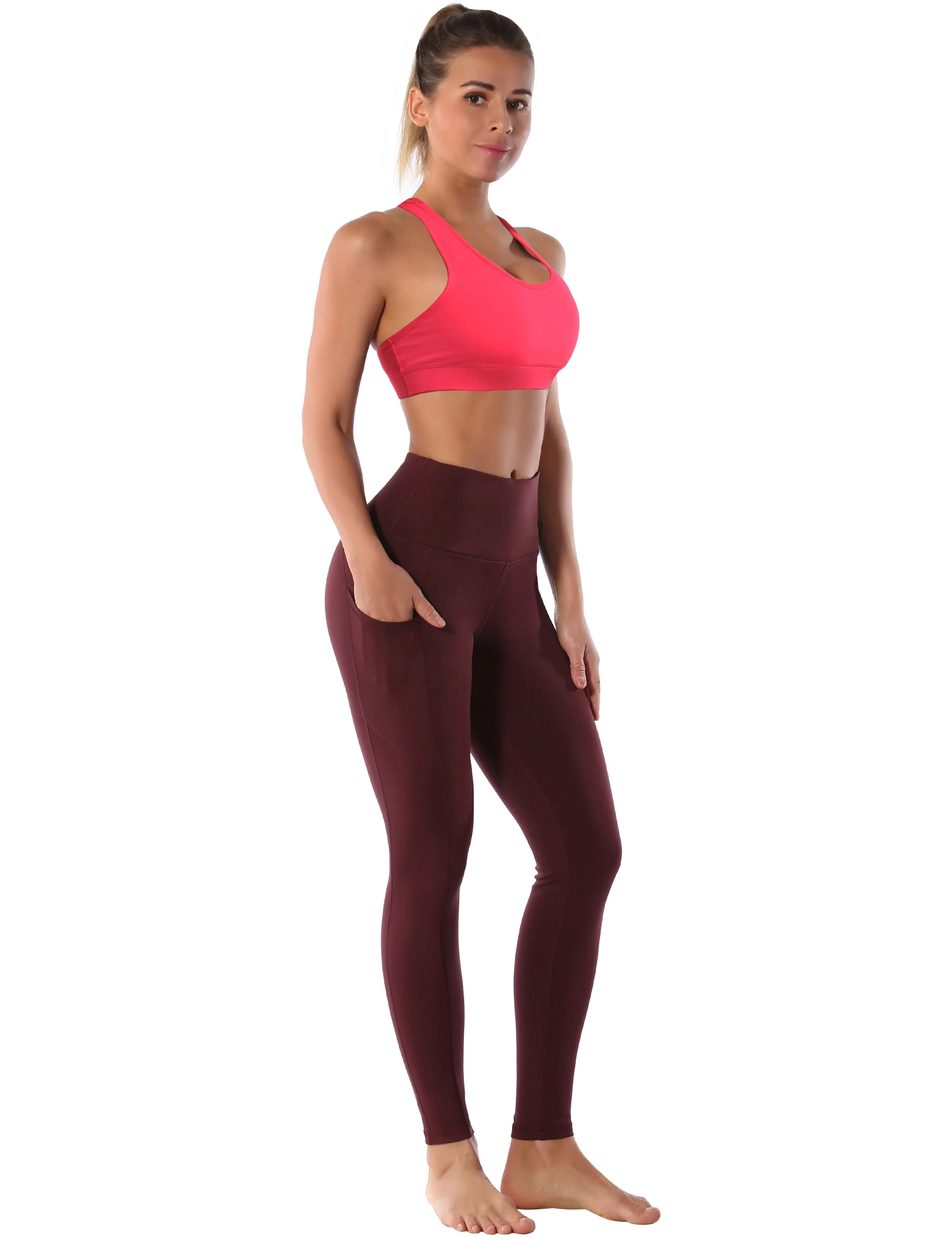 Compression Racerback Sports Bras red_yoga