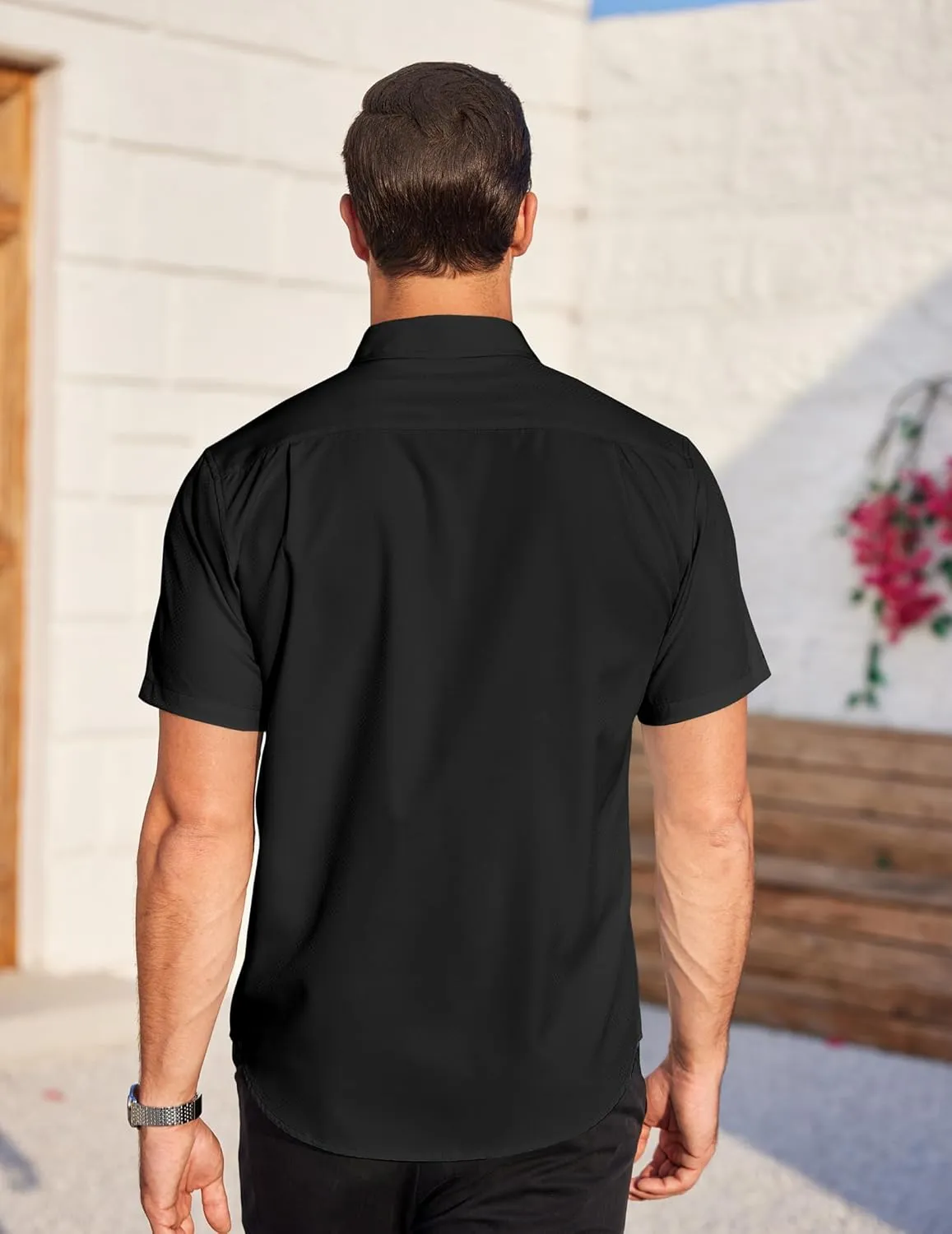 COOFANDY Mens Casual Dress Shirt Short Sleeve Wrinkle Free Dress Shirt Business Casual Shirts