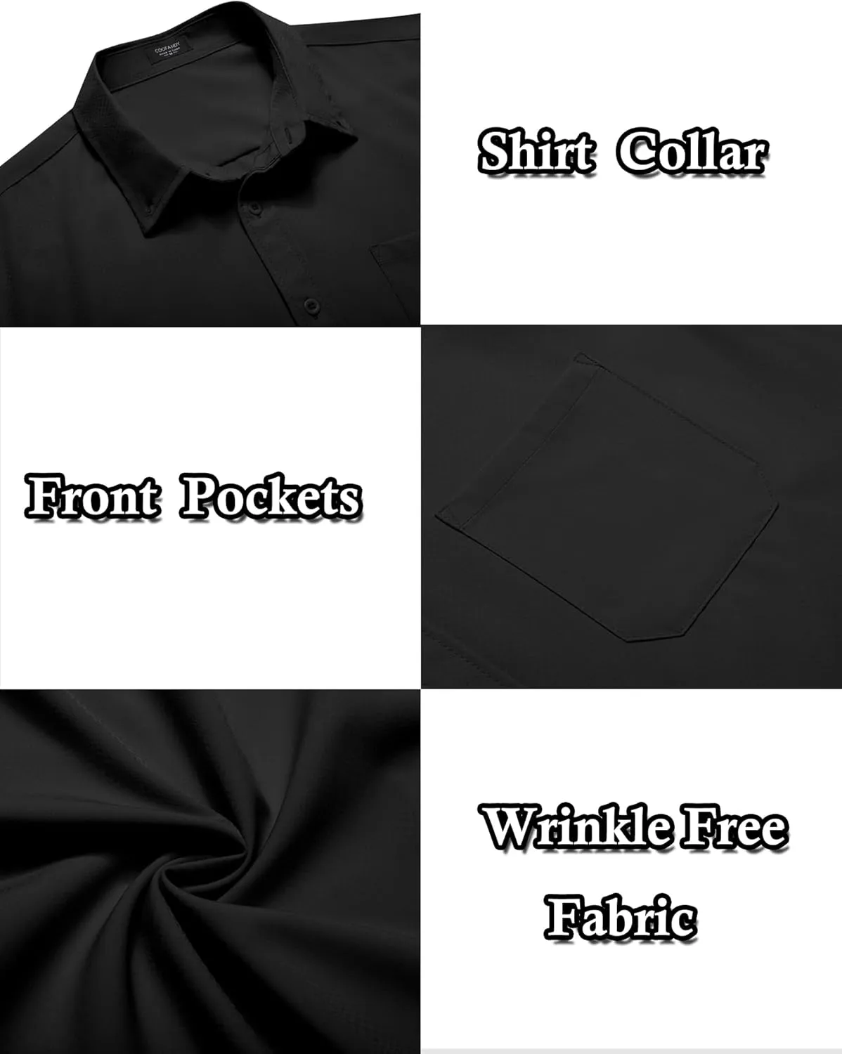 COOFANDY Mens Casual Dress Shirt Short Sleeve Wrinkle Free Dress Shirt Business Casual Shirts