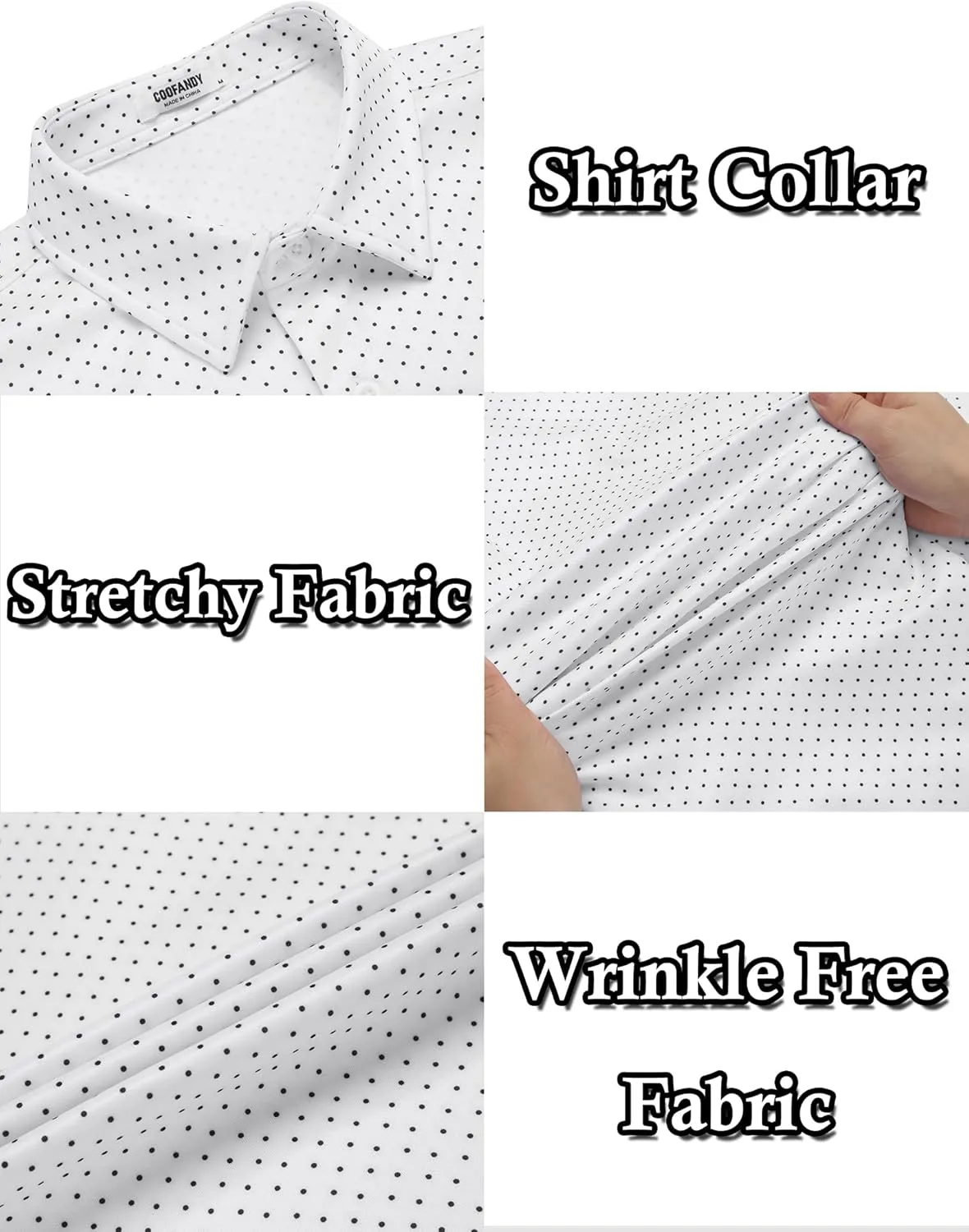 COOFANDY Mens Casual Wrinkle Free Shirts Short Sleeve Button Down Summer Stretch Dress Shirt
