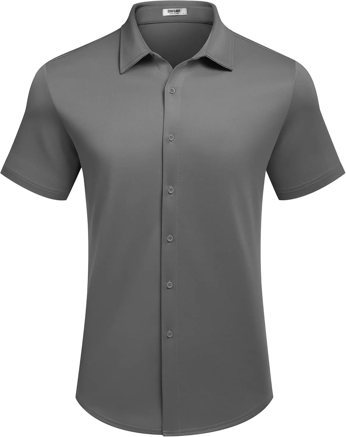 COOFANDY Mens Casual Wrinkle Free Shirts Short Sleeve Button Down Summer Stretch Dress Shirt