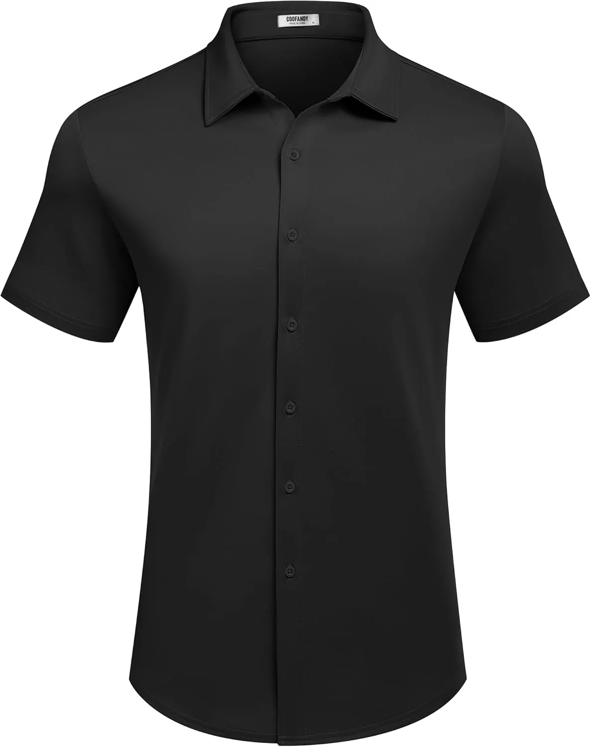 COOFANDY Mens Casual Wrinkle Free Shirts Short Sleeve Button Down Summer Stretch Dress Shirt