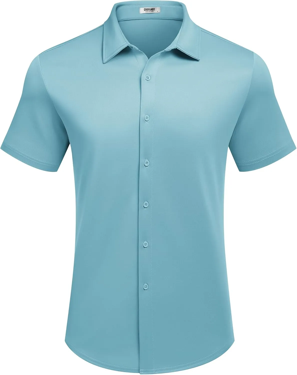 COOFANDY Mens Casual Wrinkle Free Shirts Short Sleeve Button Down Summer Stretch Dress Shirt