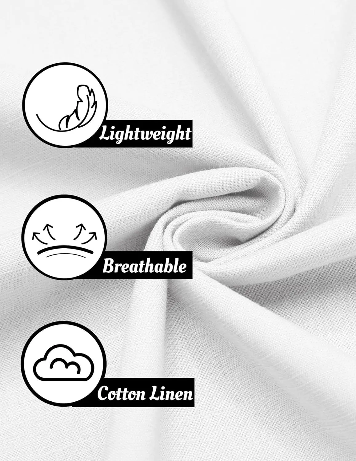 COOFANDY Men's Cotton Linen Henley Shirt Short Sleeve Casual Beach T Shirts V Neck Summer Lightweight Yoga