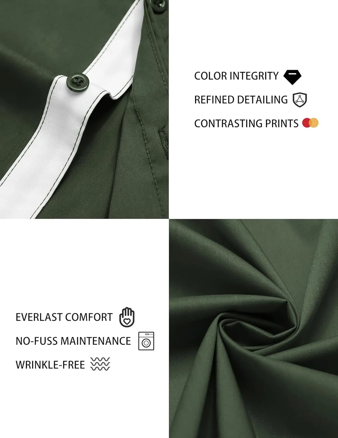 COOFANDY Men's Dress Shirt Wrinkle Free Regular Fit Stretch Short Sleeve Button Down Shirts