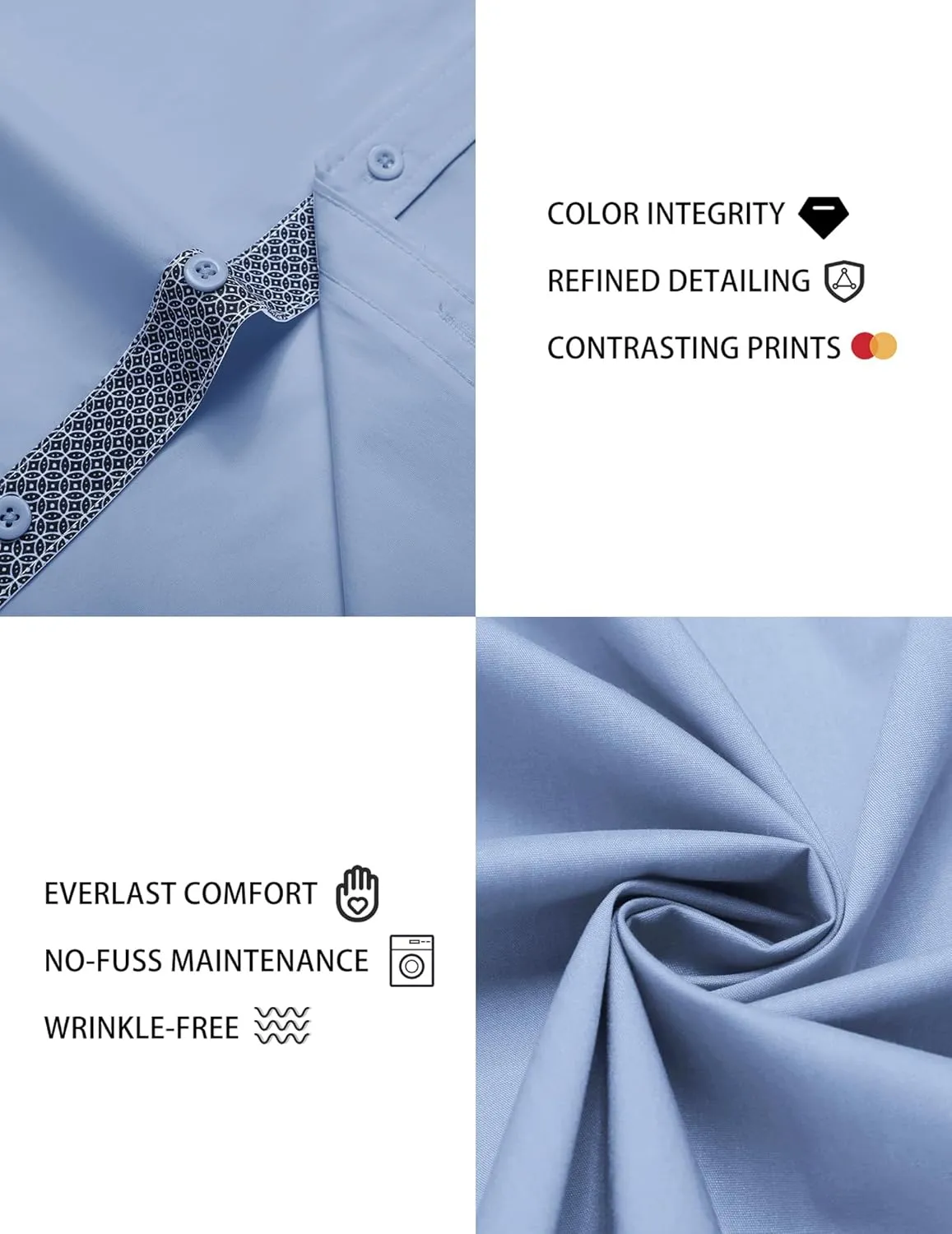 COOFANDY Men's Dress Shirt Wrinkle Free Regular Fit Stretch Short Sleeve Button Down Shirts