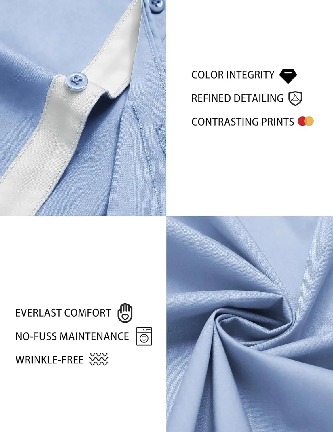 COOFANDY Men's Dress Shirt Wrinkle Free Regular Fit Stretch Short Sleeve Button Down Shirts