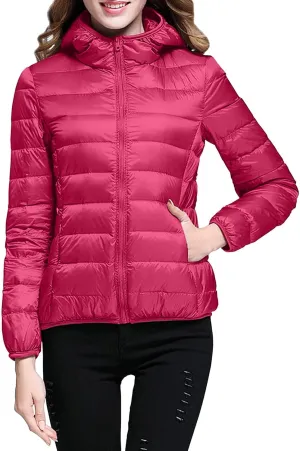 cooki Puffer Coat Women with Hood Quilted Jackets for Women Winter Packable Puffer Jacket Lightweight Down Coat Plus Size