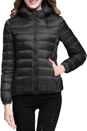 cooki Puffer Jacket Womens With Hood Packable Puffer Jacket Women Pullover Puffer Coat Women with Hood Quilted Jackets for Women Winter Packable Puffer Jacket Lightweight Down Coat Plus Size