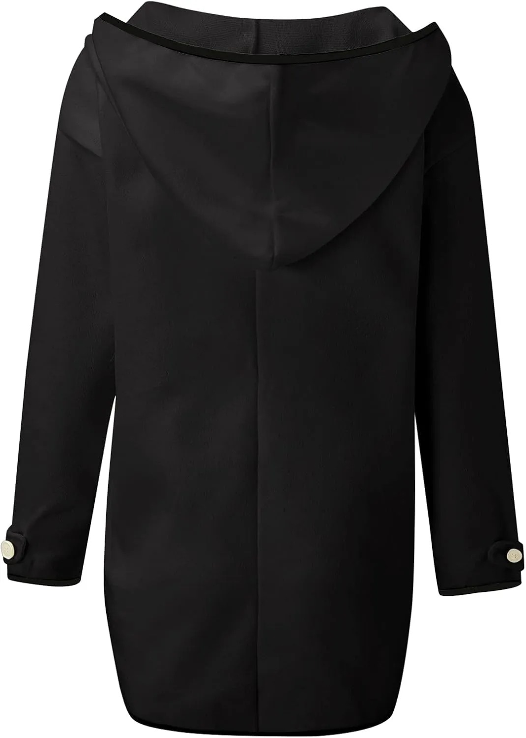 cooki Trench Coat for Women 2023 Hooded Woolen Long Sleeve Loose Pea Coat Lapel Windproof Winter Warm Fleece Jackets Overcoat