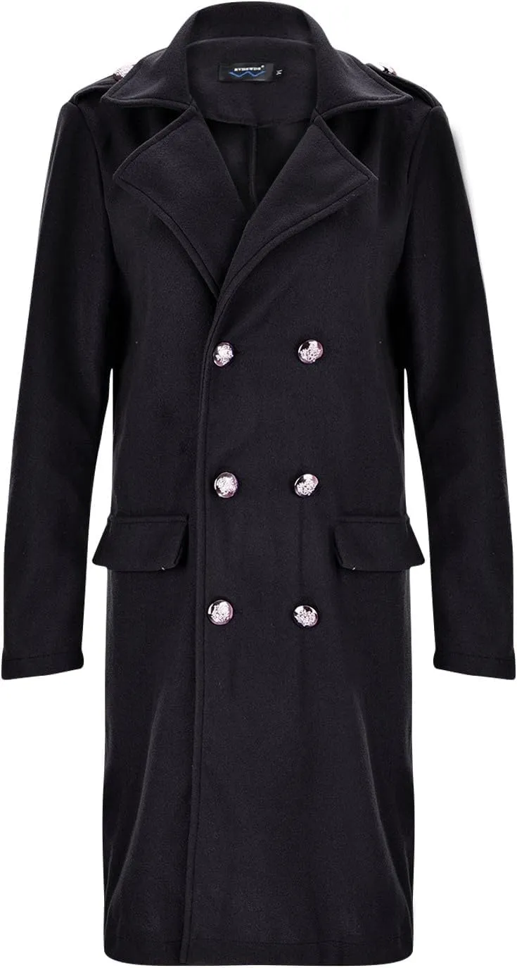 cooki Trench Coat for Women 2023 Women's Wool Trench Coats Warm Winter Pea Coat Double Breasted Mid-Long Lapel Fleece Jackets