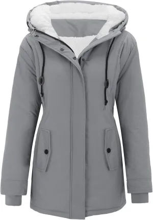 cooki Winter Coats for Women Fleece Lined Puffer Coat Women Long Down Coat Warm Parka Coat Faux Fur Hooded Coat Warm Overcoat