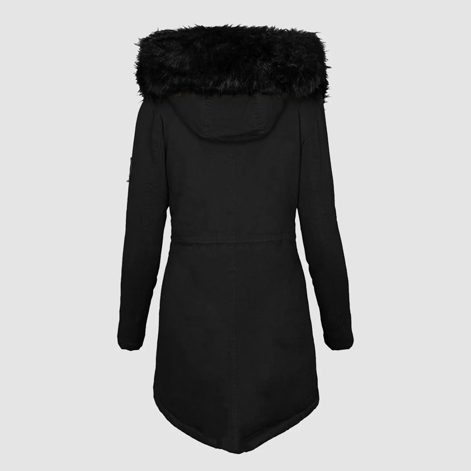 cooki Winter Coats for Women Fleece Lined Puffer Coat Women Long Down Coat Warm Parka Coat Fur Hooded Drawstring Overcoat