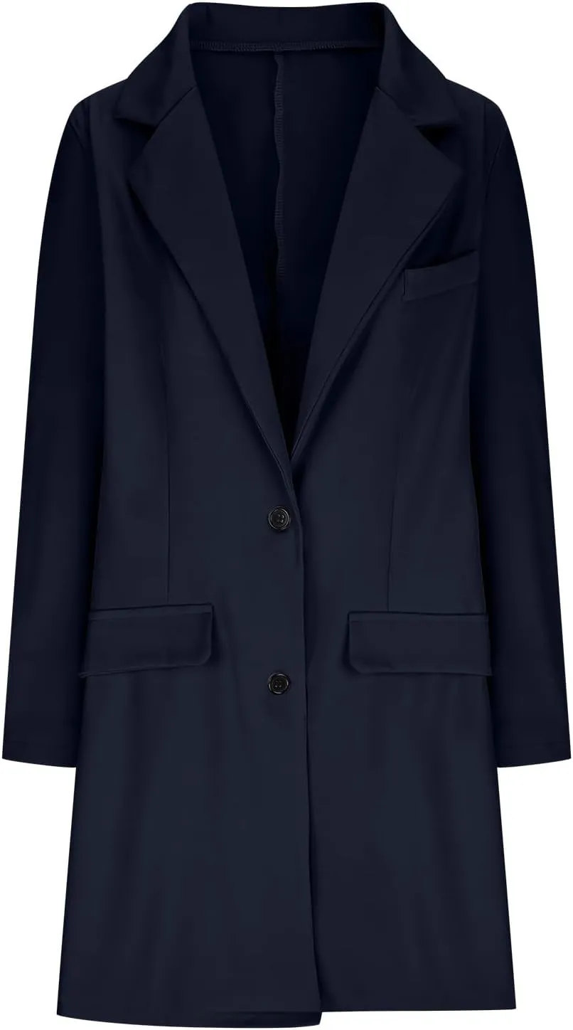 cooki Womens Coats Winter Wool Blend Trench Coats Lapel Pea Coat Plus Size Long Jackets With Pocket Double Breasted Peacoats