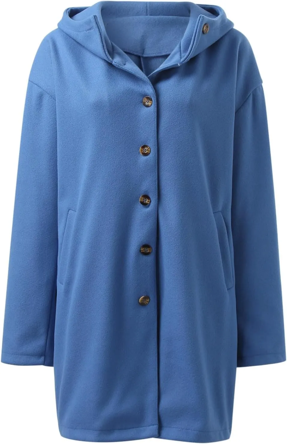 cooki Wool Coats for Women Long Women Fuzzy Fleece Winter Cardigan Jackets Trench Coats Lapel Collar Button Down Peacoat