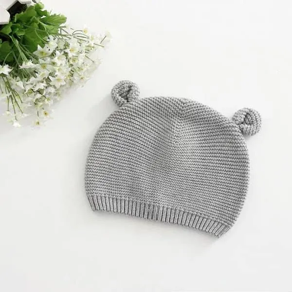 Cotton Knitted Baby Bear Caps/ beanies