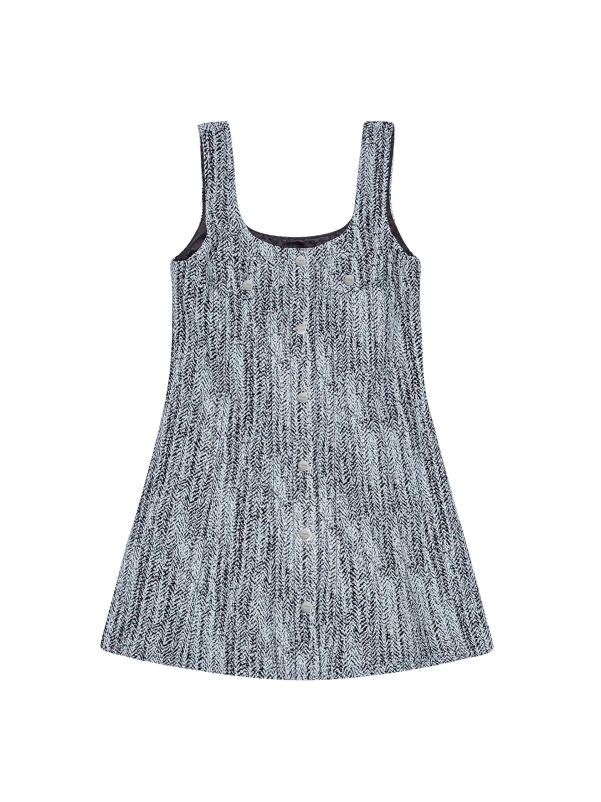 Cotton Tweed Mini Dress / Celestial Blue
