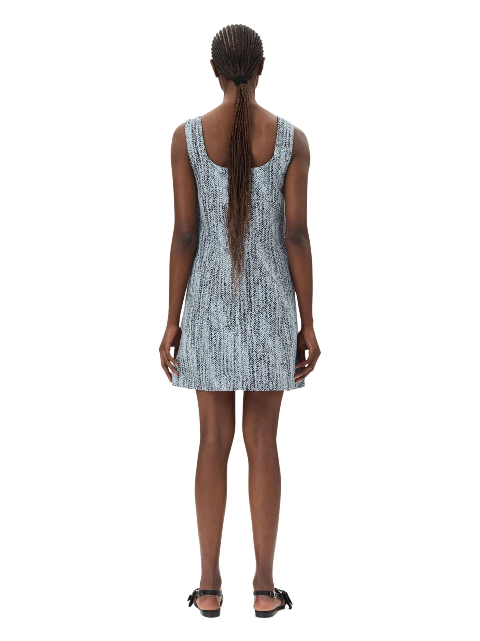 Cotton Tweed Mini Dress / Celestial Blue