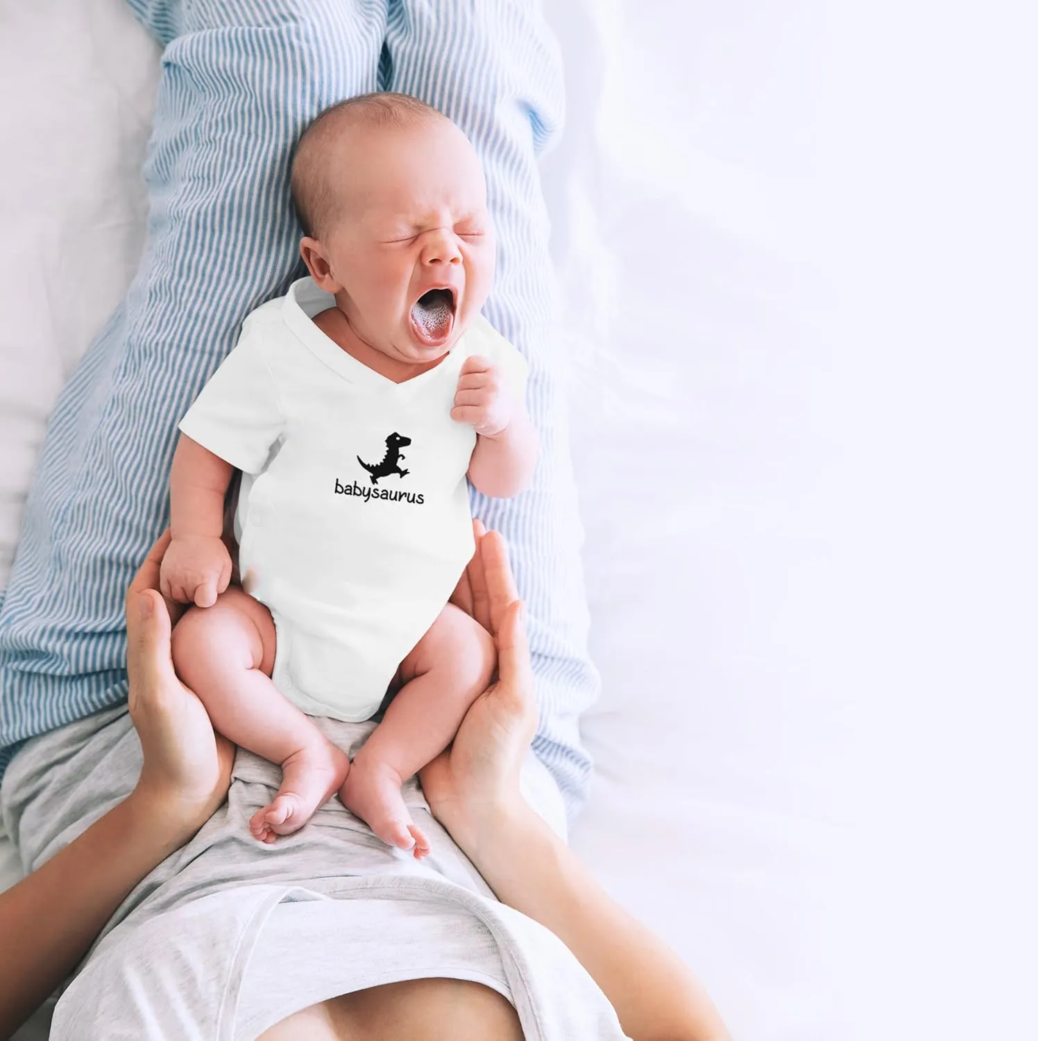 Crazy Bros Tees Babysaurus Baby Bodysuit - Adorable Infant Boy Girl Romper Clothing Newborn Unisex Clothes
