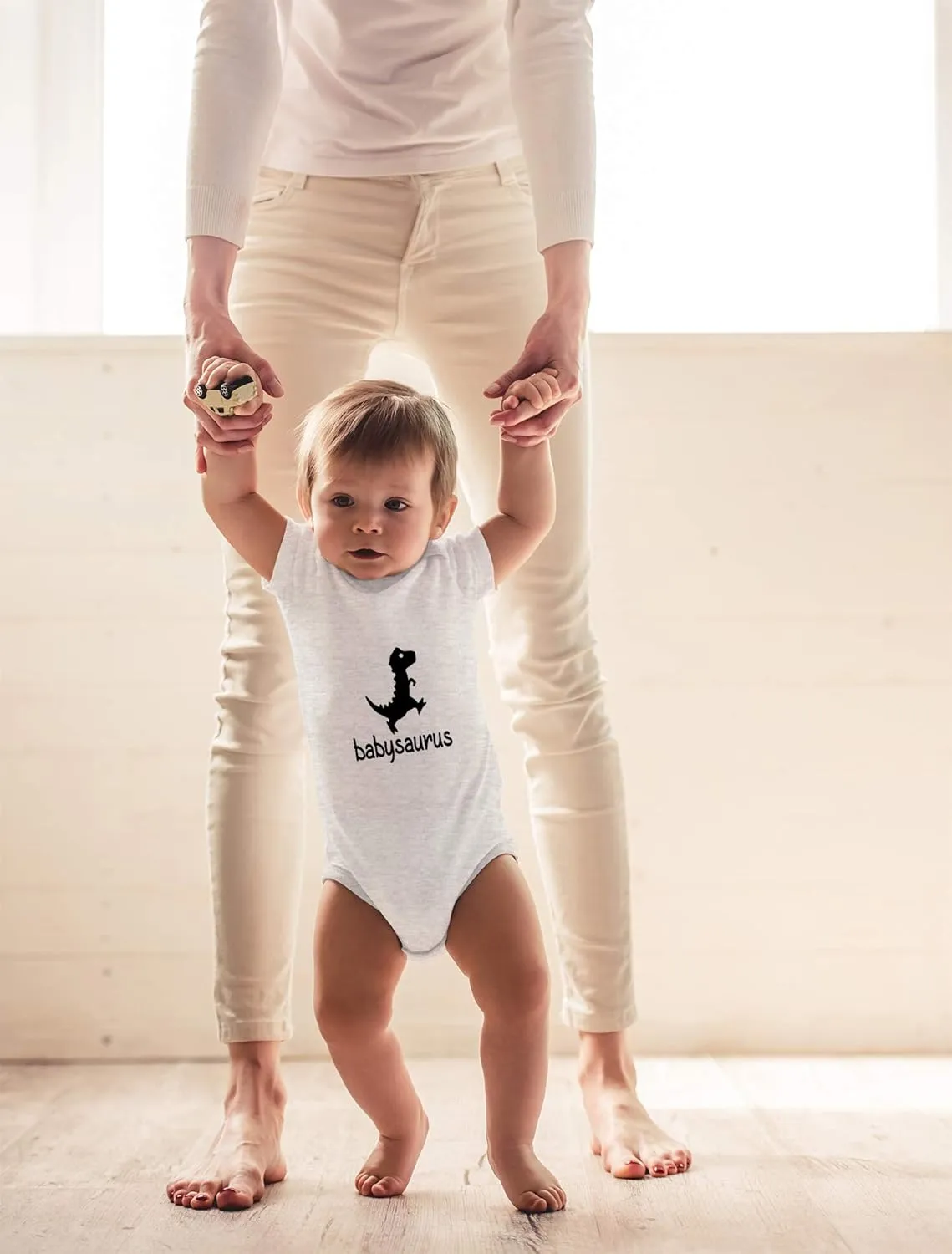 Crazy Bros Tees Babysaurus Baby Bodysuit - Adorable Infant Boy Girl Romper Clothing Newborn Unisex Clothes