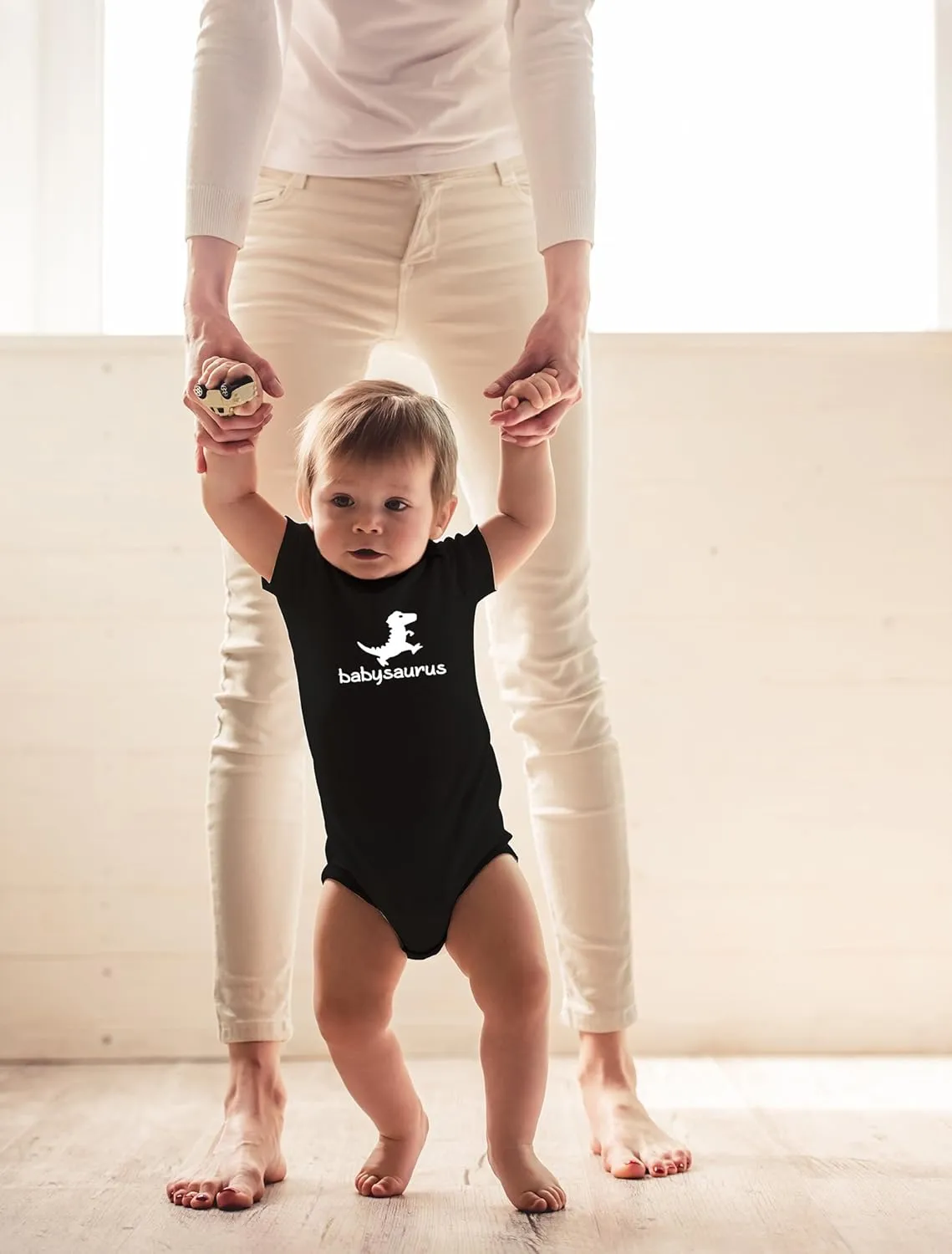 Crazy Bros Tees Babysaurus Baby Bodysuit - Adorable Infant Boy Girl Romper Clothing Newborn Unisex Clothes