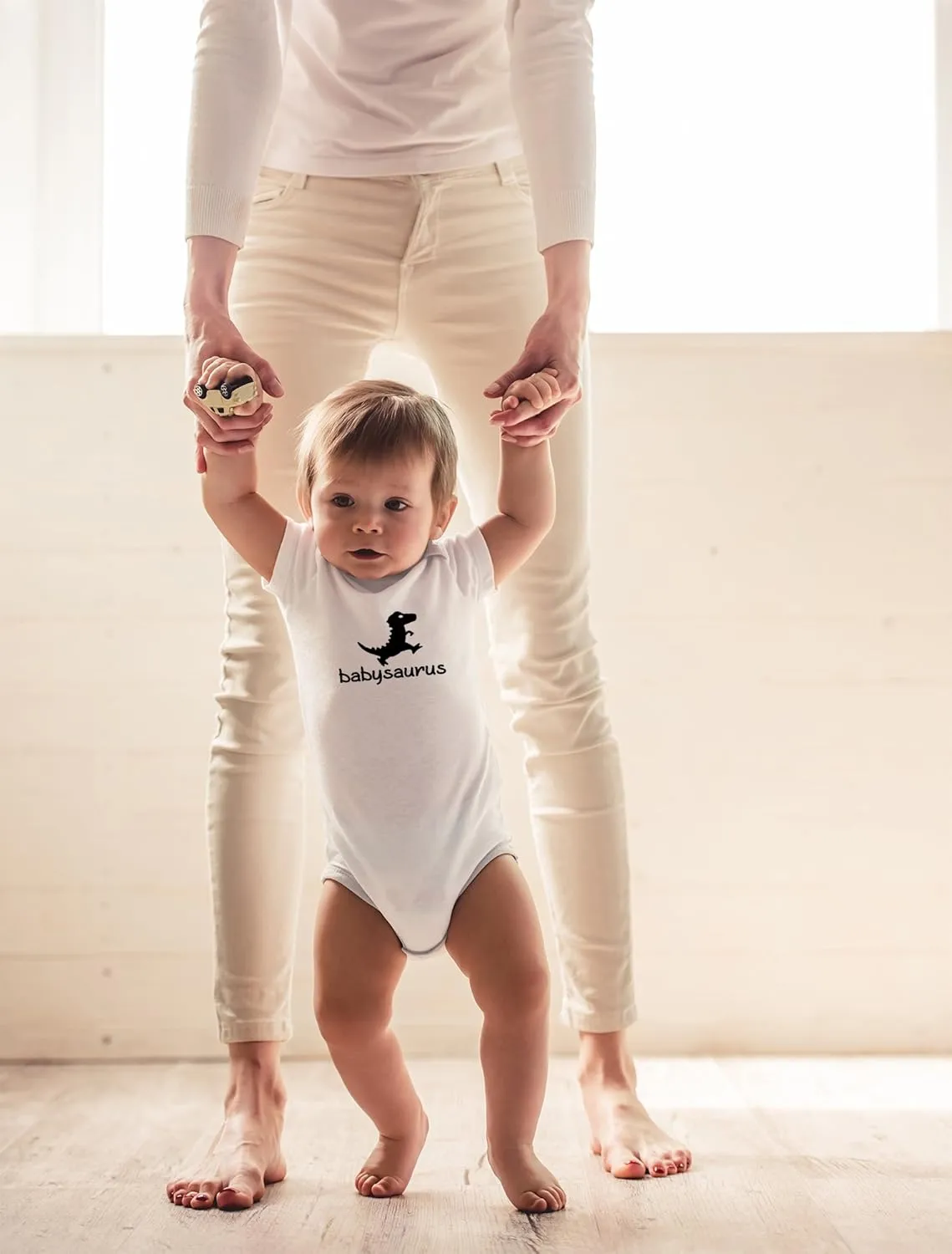 Crazy Bros Tees Babysaurus Baby Bodysuit - Adorable Infant Boy Girl Romper Clothing Newborn Unisex Clothes