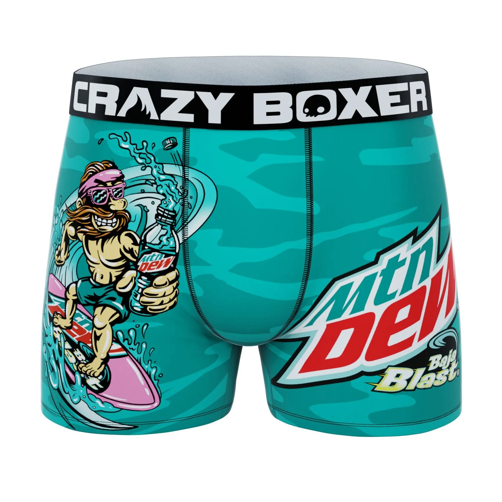 CRAZYBOXER Mountain Dew Baja Blast Men's Boxer Briefs and Socks (Creative Packaging)