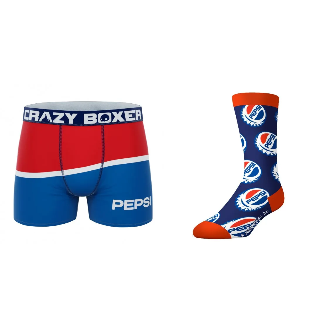 CRAZYBOXER Pepsi Wave & Lid Men's Boxer Briefs and Socks (Creative Packaging)
