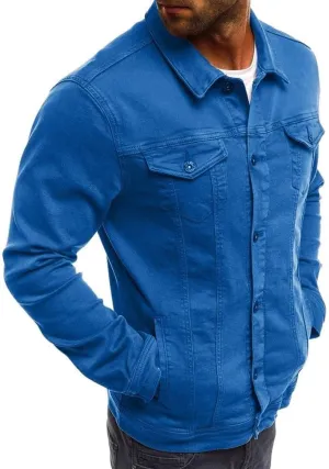 CRNTCEM Mens Casual Denim Coats Vintage Distressed Washed Moto Bike Jean Jacket Button Down Classic Trucker Denim Jackets