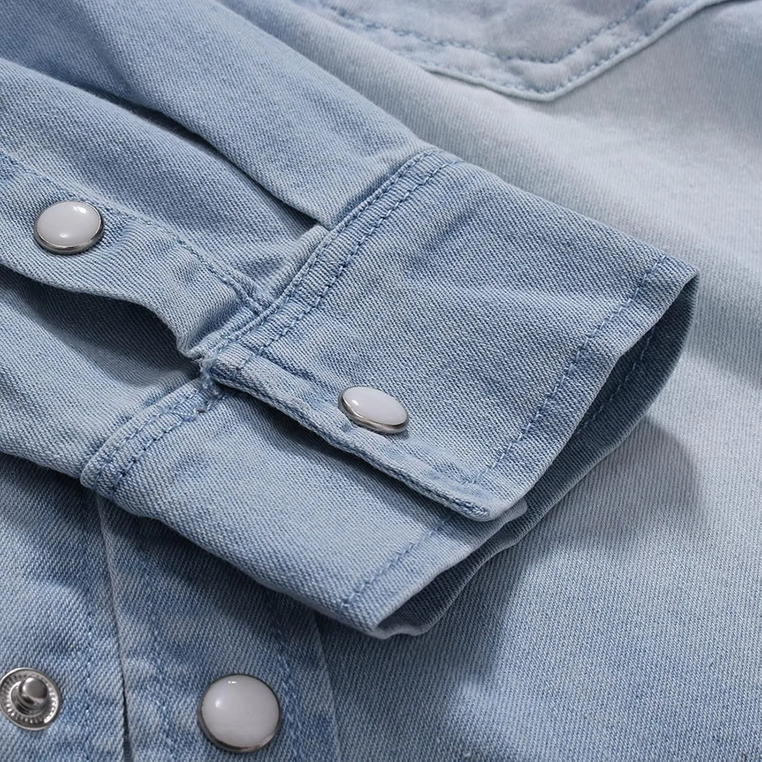 CRNTCEM Men's Denim Distressed Jacket Button Down Vintage Trucker Jeans Shirts Rugged Wear Unlined Casual Denim Jacket