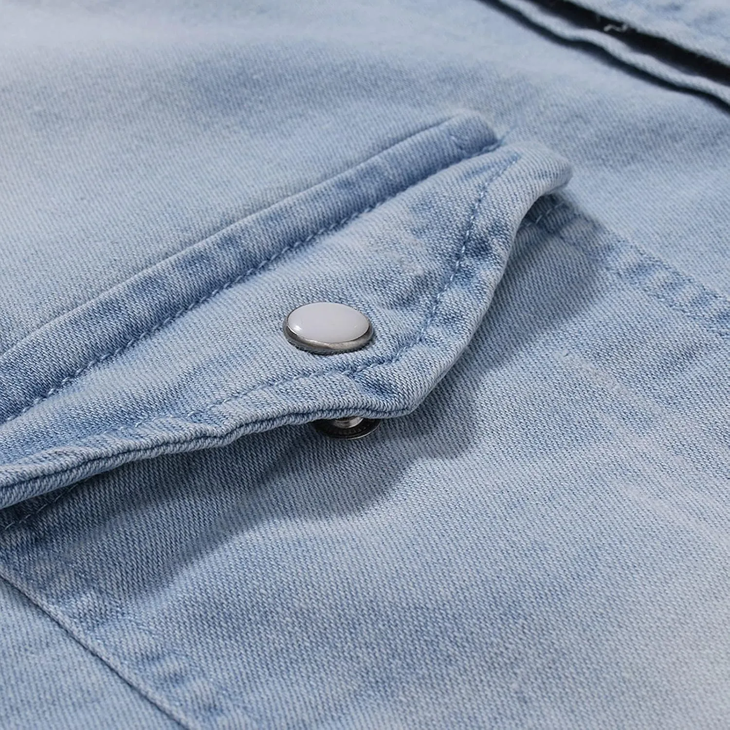 CRNTCEM Men's Denim Distressed Jacket Button Down Vintage Trucker Jeans Shirts Rugged Wear Unlined Casual Denim Jacket
