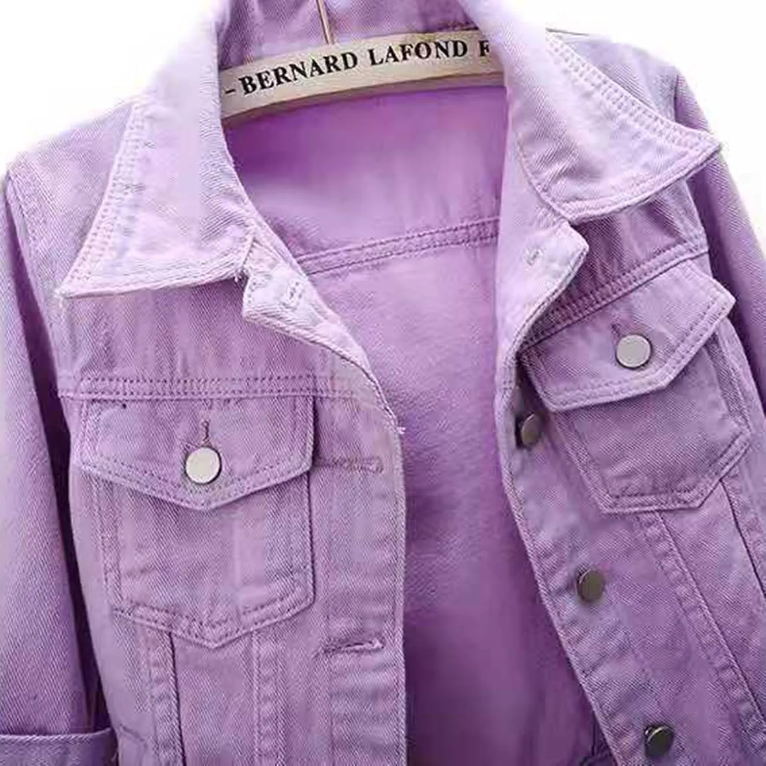 Cropped Jean Jackets for Women Casual 3/4 Sleeve Jean Jackets Lightweight Denim Jackets Button Down Trucker Coats
