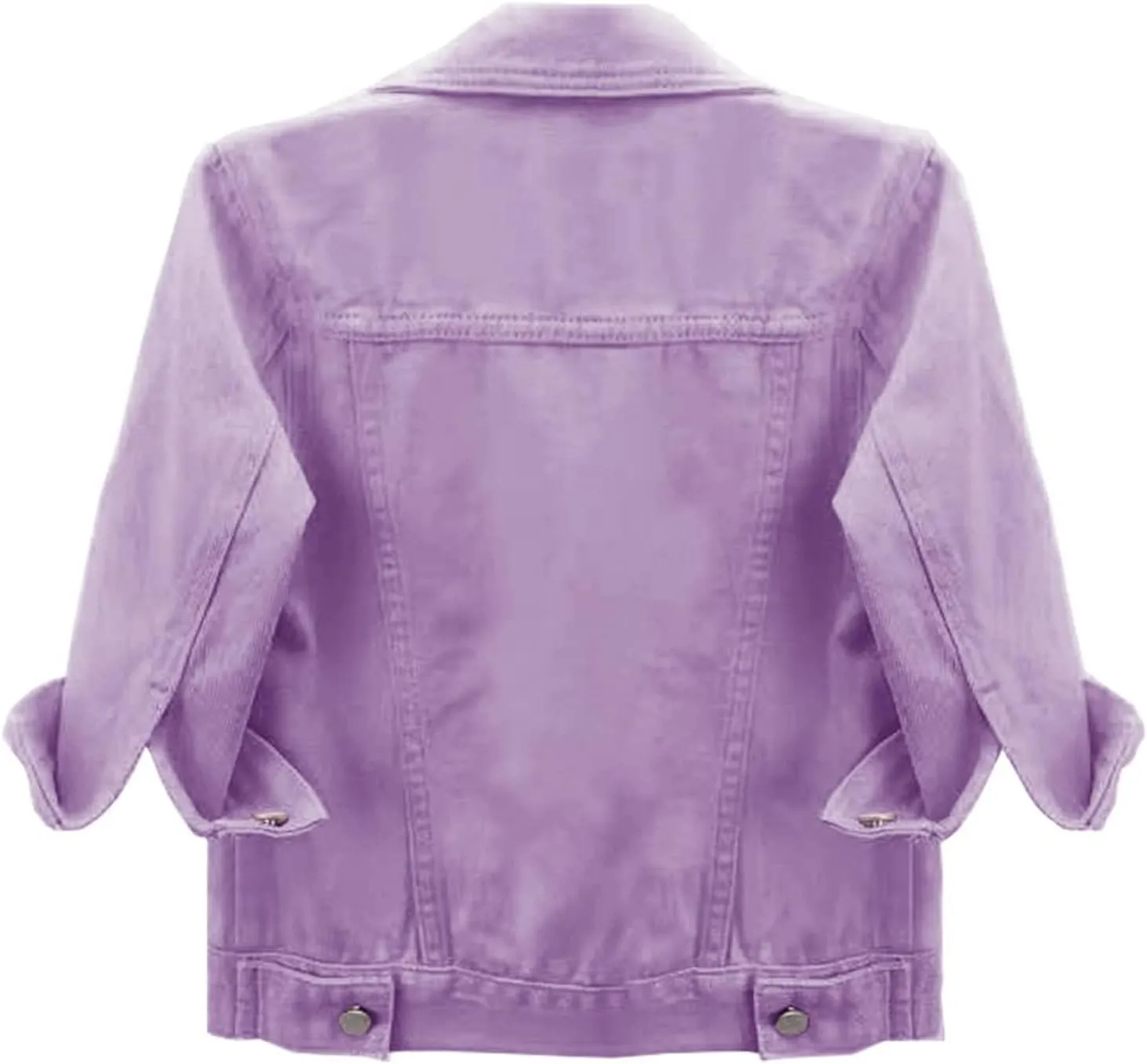 Cropped Jean Jackets for Women Casual 3/4 Sleeve Jean Jackets Lightweight Denim Jackets Button Down Trucker Coats