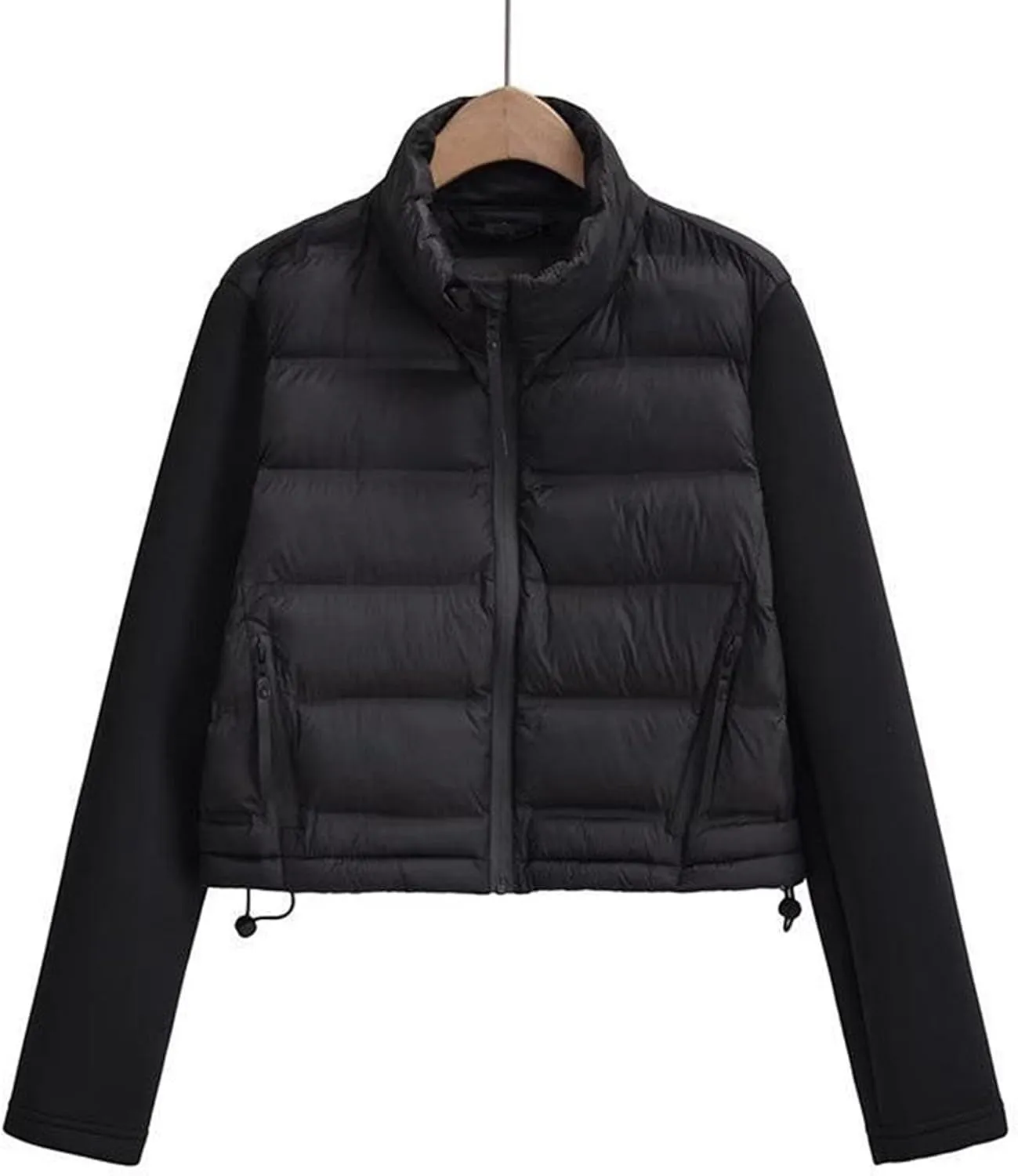 Cropped Puffer Jacket Womens Winter Quilted Packable Bomber Puffer Coats Lightweight Padded Warm Crop Down Outwear