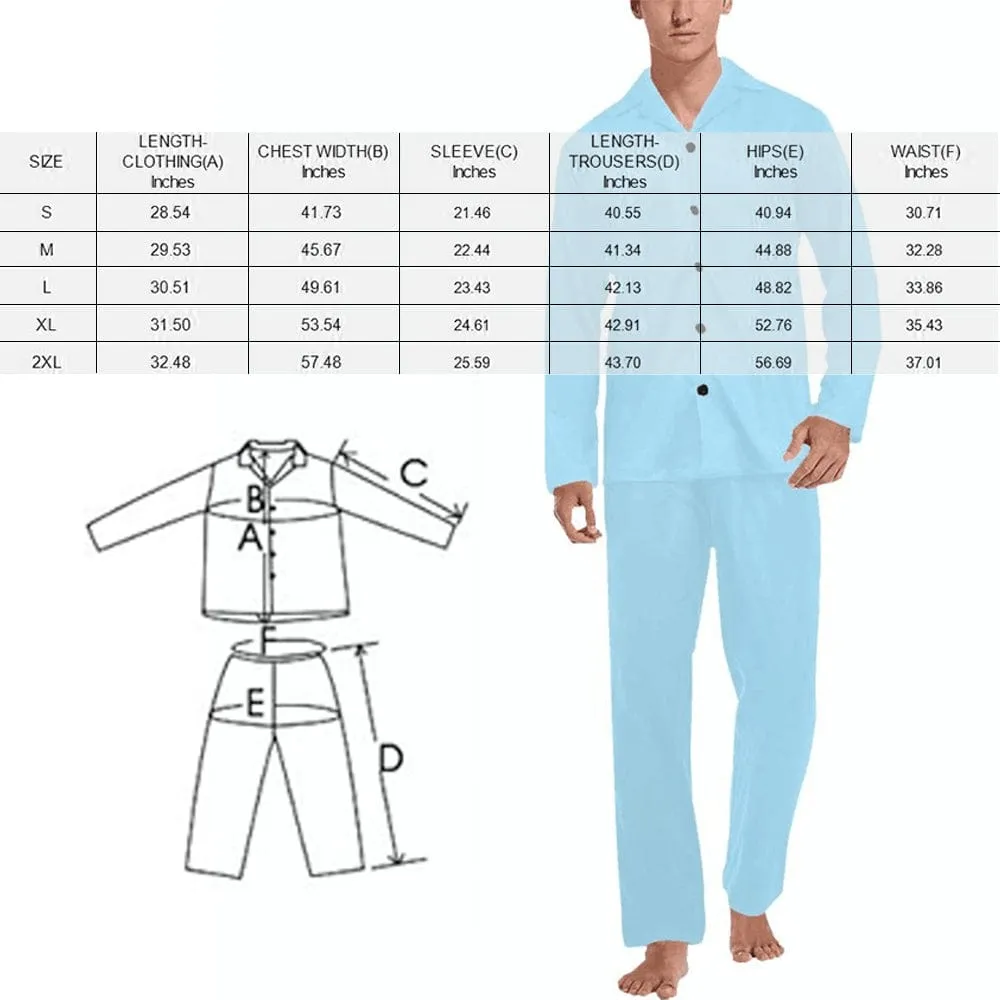 Custom Face I Love You Men's Pajamas Personalized Photo Sleepwear Sets