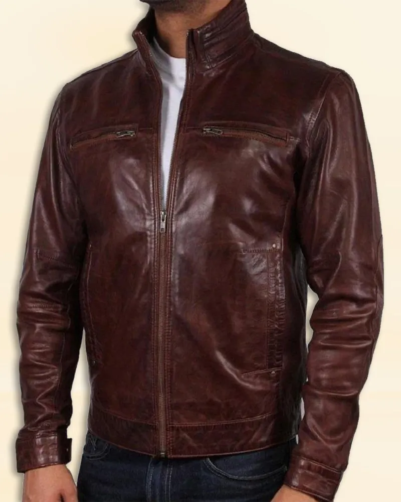 Dark Brown Stylish Leather Jacket Worn By Mark Valley | Mark Valley Dark Brown Stylish Leather Jacket