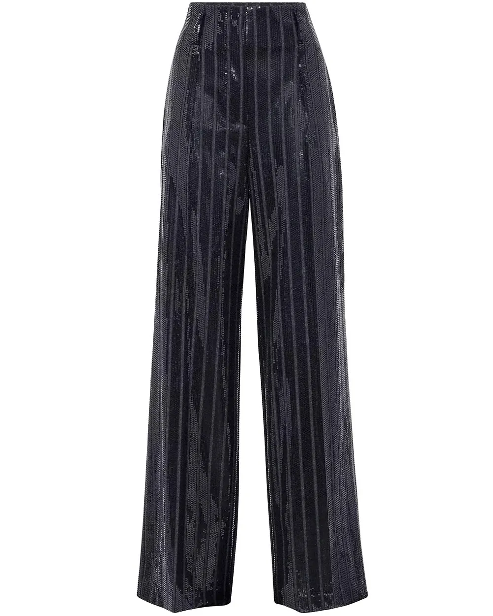 Dark Grey Pinstripe Paillette Wide Corset Pant