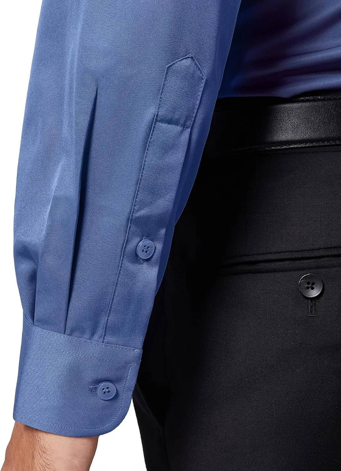 DEMEANOR Stain Shield Dress Shirts for Men Slim Fit Button Down Dress Shirts Long Sleeve Shirt Formal Business Stretch