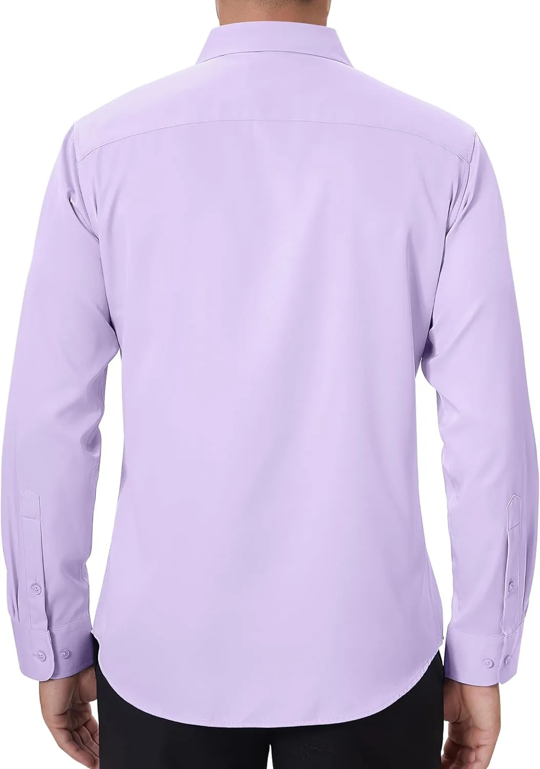 DEMEANOR Stain Shield Dress Shirts for Men Slim Fit Button Down Dress Shirts Long Sleeve Shirt Formal Business Stretch