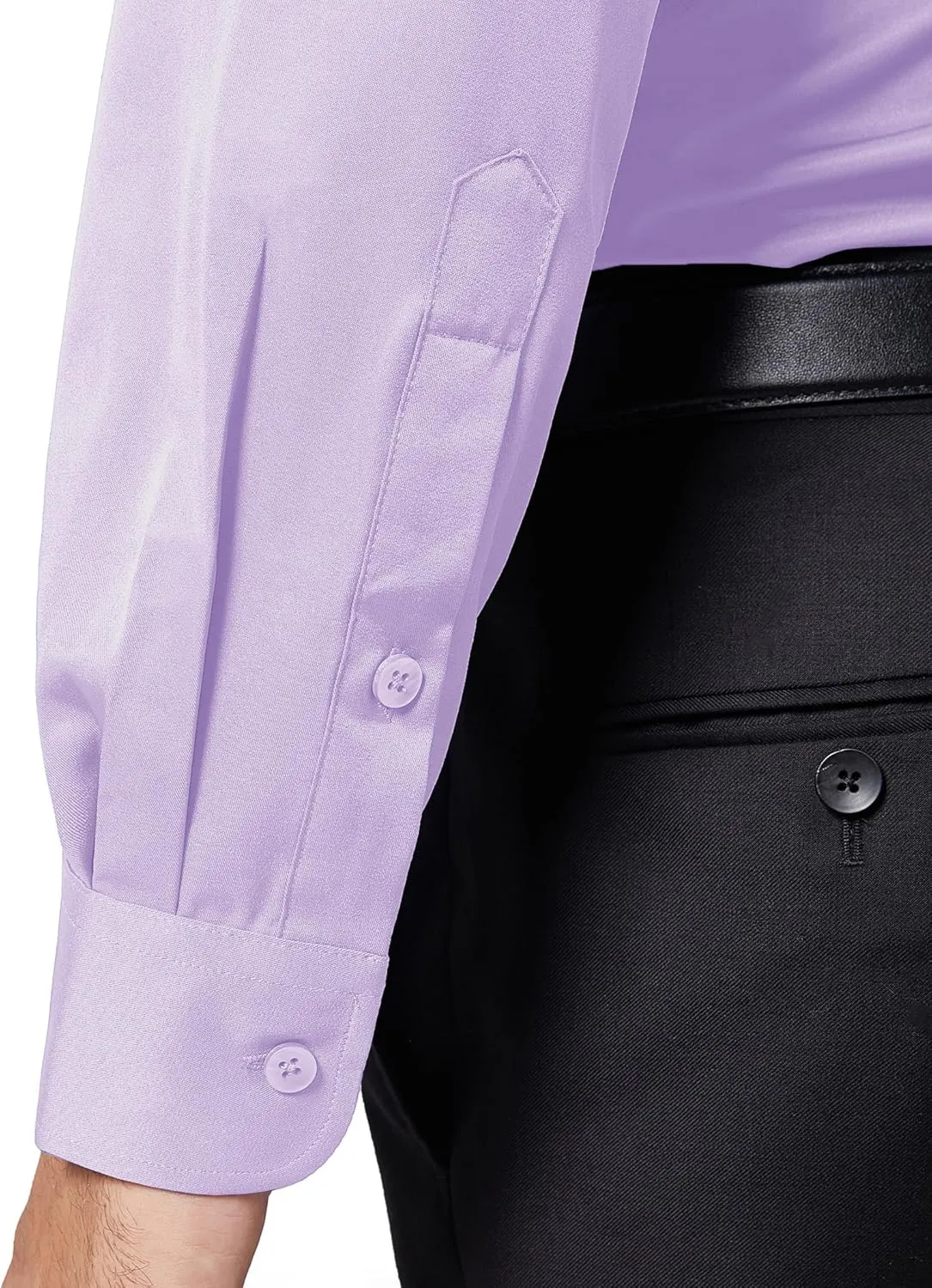 DEMEANOR Stain Shield Dress Shirts for Men Slim Fit Button Down Dress Shirts Long Sleeve Shirt Formal Business Stretch