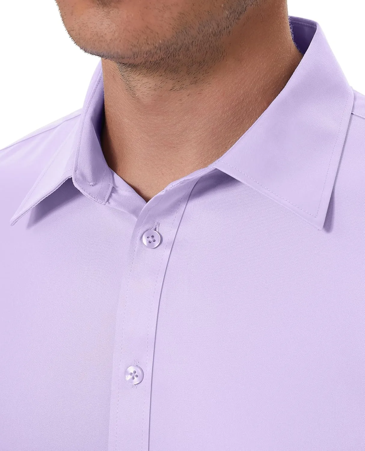 DEMEANOR Stain Shield Dress Shirts for Men Slim Fit Button Down Dress Shirts Long Sleeve Shirt Formal Business Stretch