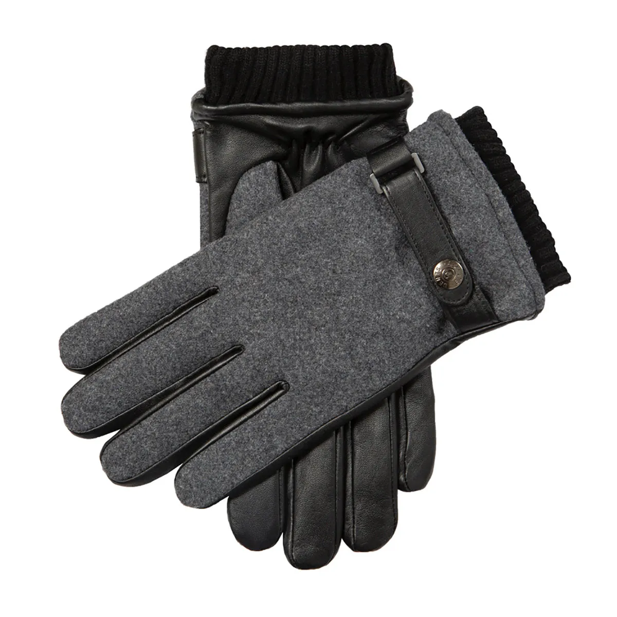 DENTS AMESBURY Men's Wool Flannel and Leather Gloves
